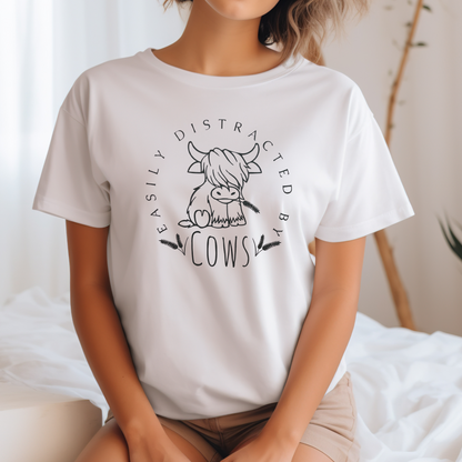 Easily Distracted By Cows Screenprint T-Shirt