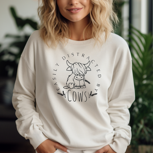 Easily Distracted By Cows Screenprint T-Shirt