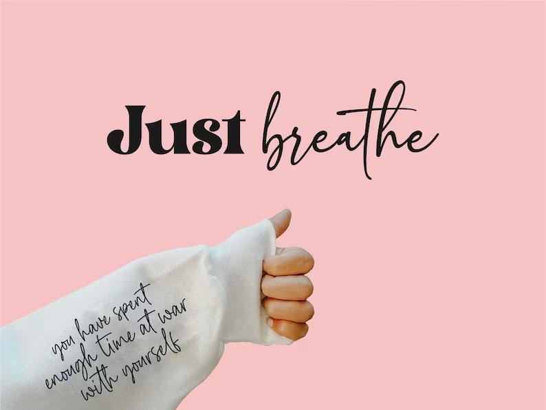 Just Breathe Screen Print Sweatshirt