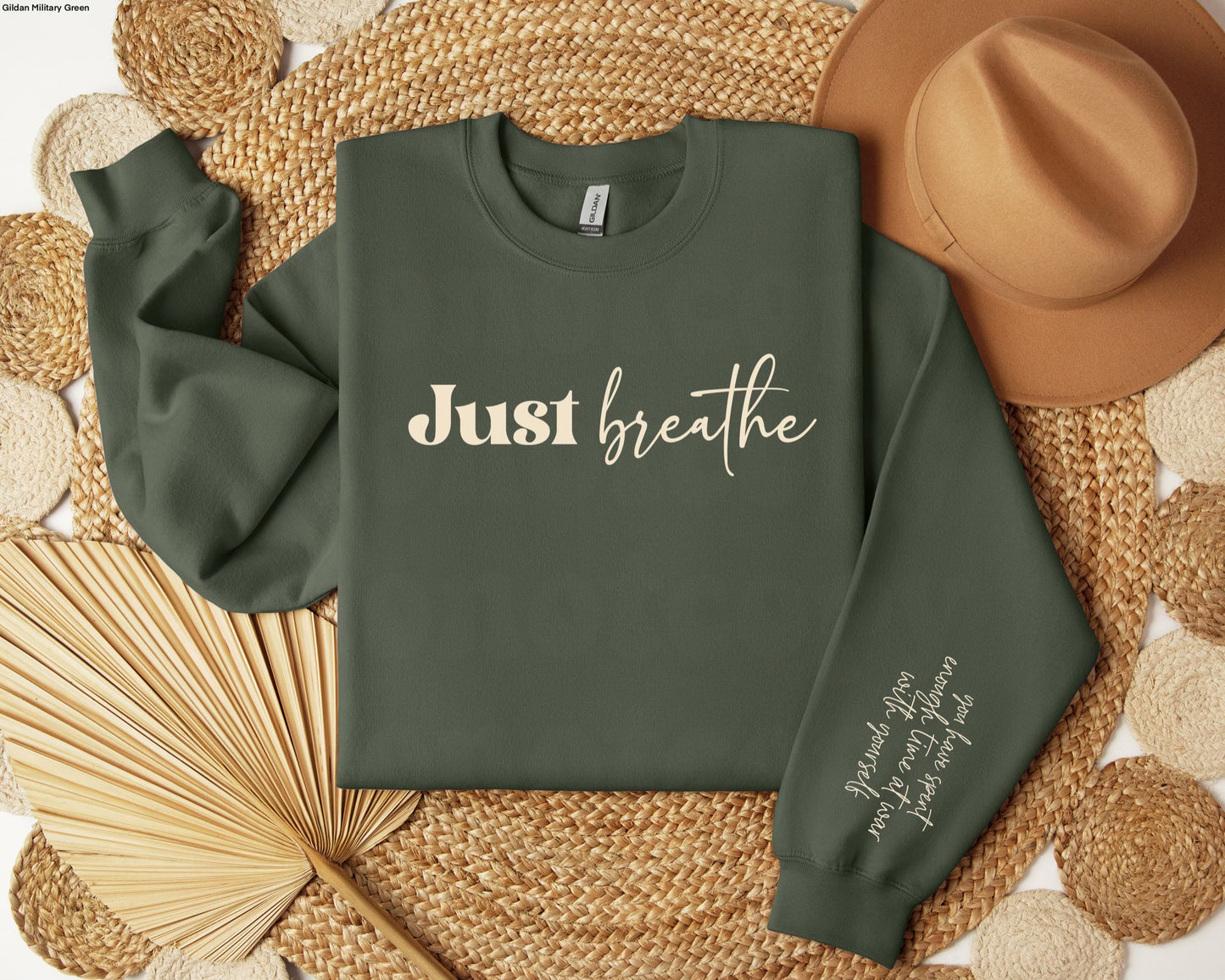 Just Breathe Screen Print Sweatshirt